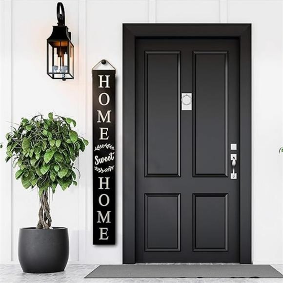 Tall Outdoor Welcome Sign For Front Door, 2 Sided 5 ft Black Welcome Sign - Picture 7 of 7